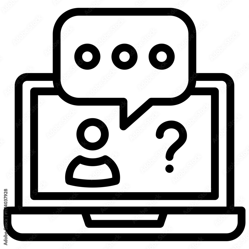Virtual Tutor Icon Lineal Style Virtual Tutor Icon Lineal Style