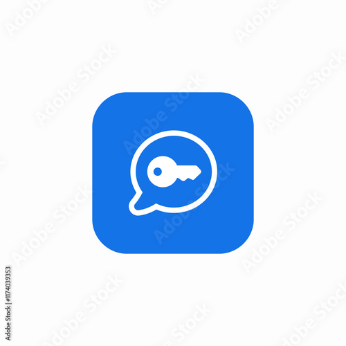 key suggest solution speech bubble icon sign vector