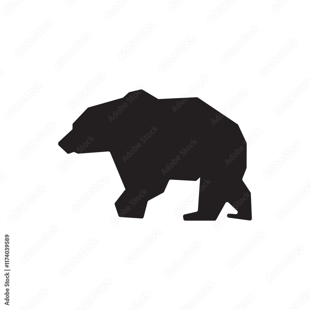 Fototapeta premium silhouette of a bear illustration. Wild animals vector design, isolated on white background. 