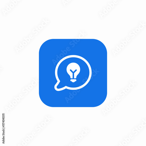 speech bubble idea light bulb icon sign vector