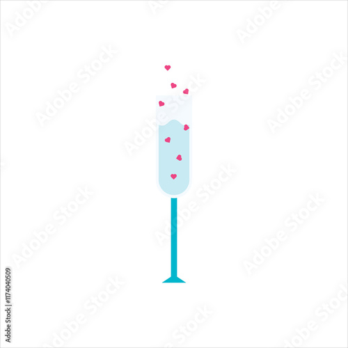 Love nad drink flat icon vector design illustration. Valentines day theme icon decorations. Isolated on white background. 