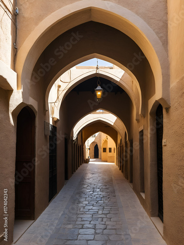 Arched passageway in the Houmt Souk. photo