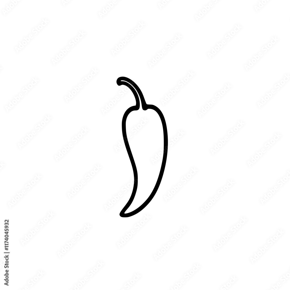 Minimalist black and white pepper illustration Minimalist black and white pepper illustration