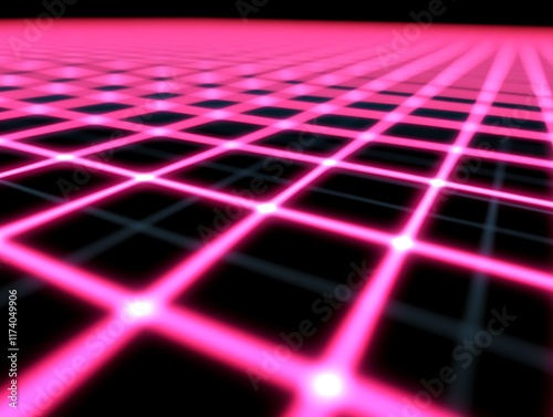 Pink Neon Grid Lines Abstract Background Design photo