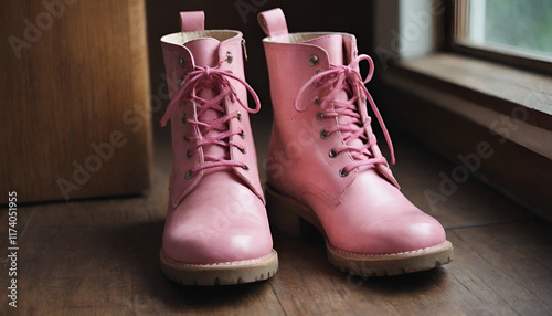 pair of pink boots