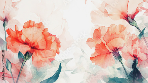 Wallpaper Mural Elegant wedding invitation card background vector. Minimal hand painted watercolor botanical flowers texture template background. Design for wedding, vip cover, poster, rsvp moderncard.Valentine's Day Torontodigital.ca