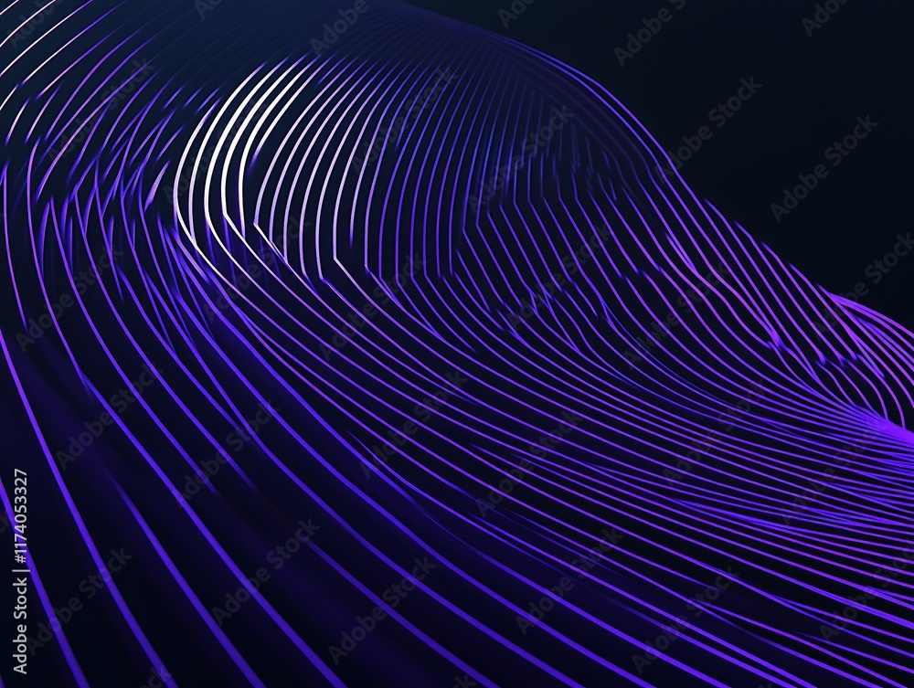 Naklejka premium Abstract Purple Lines Wave Pattern Design