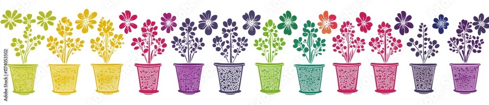 Fototapeta premium A gathering of flowers, leaves, birds, bunnies, and other spring emblems.