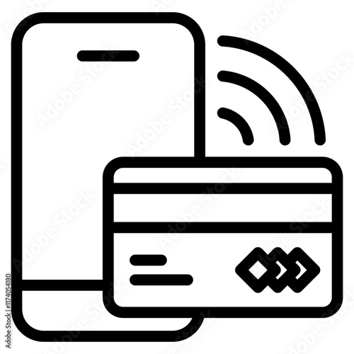 Mobile Payment Icon Lineal Style