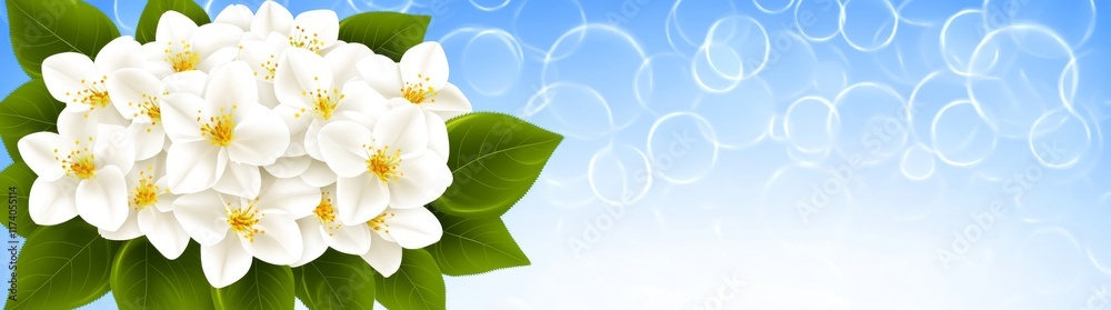 Fototapeta premium spring flowers on sky
