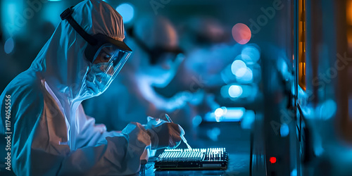 Lab Workers Testing Quality Control in Research and Manufacturing Environments for Precision and Reliability

