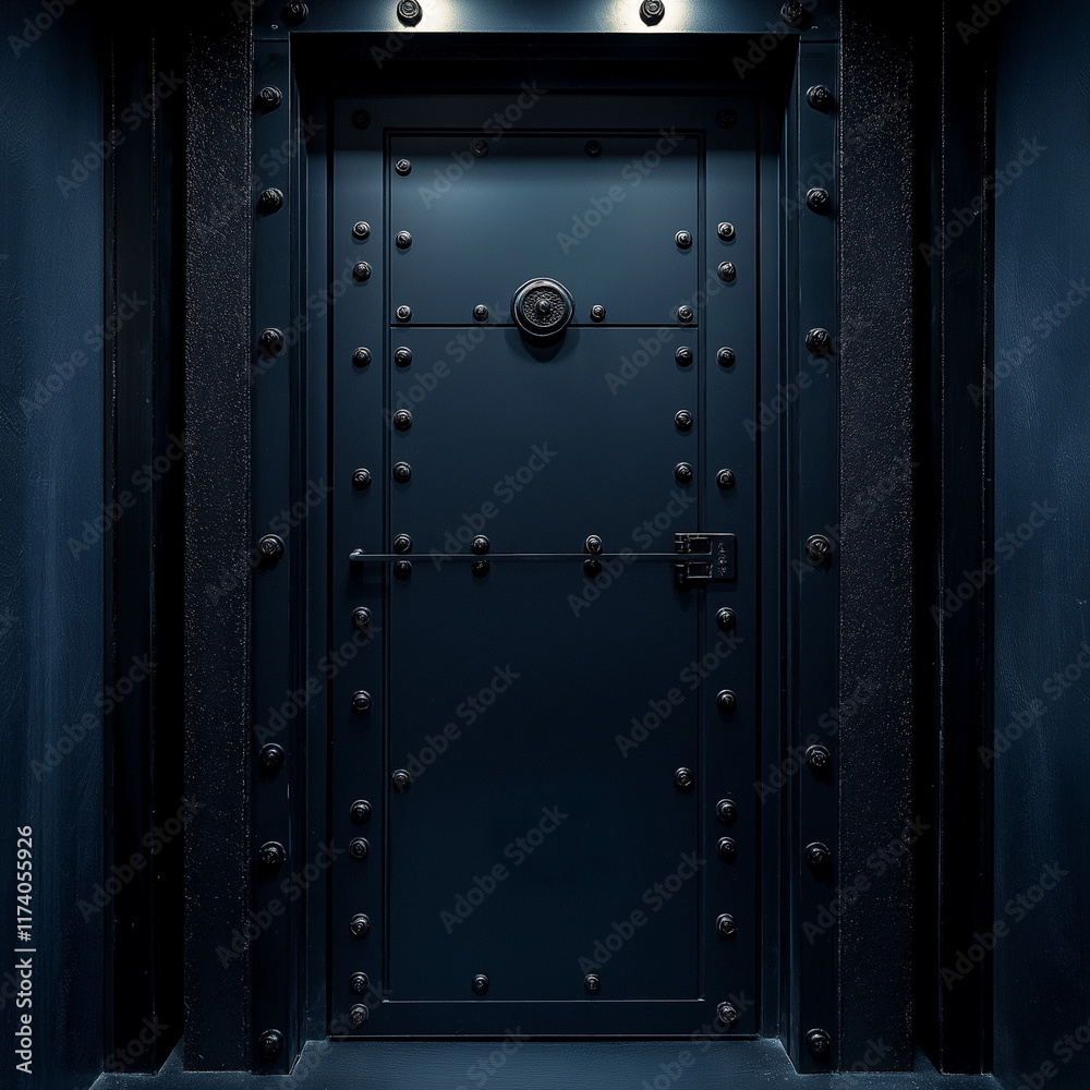 Obraz premium Anodized Black Locked Security Doors in Room