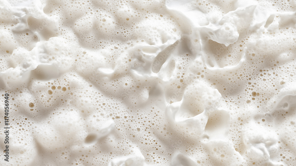 Abstract background, texture of boiling white milk with bubbles and foam Abstract background, texture of boiling white milk with bubbles and foam