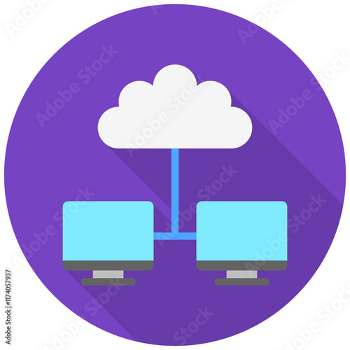 Network rounded flat color icon, use for UI, UX, app and web development, digital or print. for digital industry, education, technology.