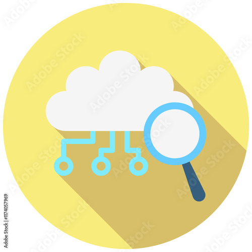 Data Analytics rounded flat color icon, use for UI, UX, app and web development, digital or print. for digital industry, education, technology.