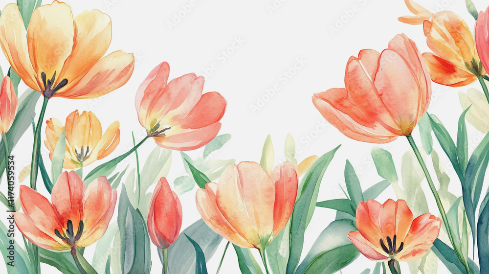 Fototapeta premium Elegant wedding invitation card background vector. Minimal hand painted watercolor botanical flowers texture template background. Design for wedding, vip cover, poster, rsvp moderncard.Valentine's Day