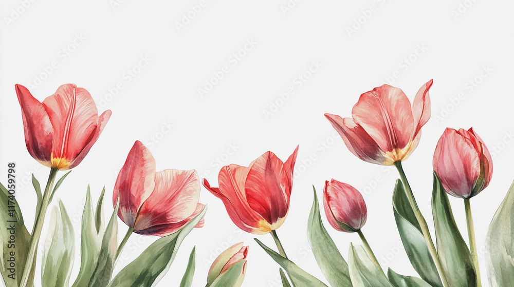 Fototapeta premium Elegant wedding invitation card background vector. Minimal hand painted watercolor botanical flowers texture template background. Design for wedding, vip cover, poster, rsvp moderncard.Valentine's Day