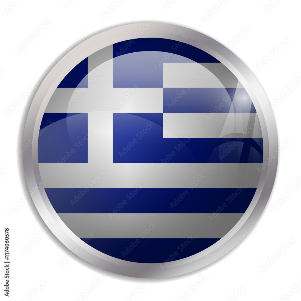 Greece flag - glossy circle button displays a colorful flag representing a country cultural identity and heritage. The essence of national pride and unity. Greece flag - glossy circle button displays a colorful flag representing a country cultural identity and heritage. The essence of national pride and unity.