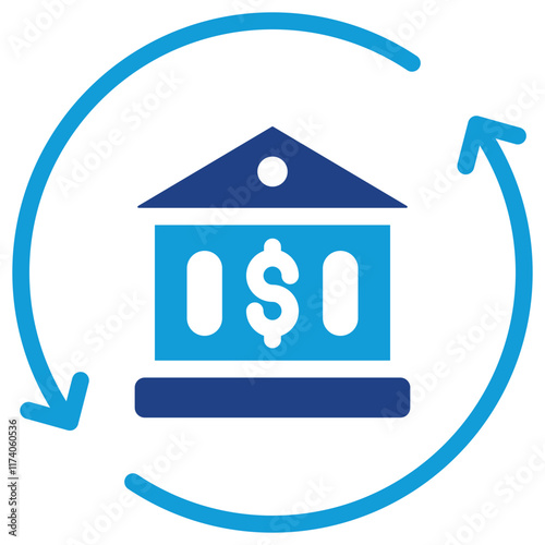 Bank Transfer Flat Icon