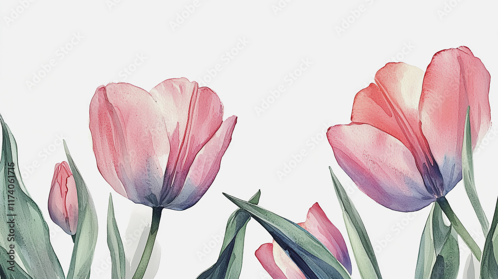 Fototapeta premium Elegant wedding invitation card background vector. Minimal hand painted watercolor botanical flowers texture template background. Design for wedding, vip cover, poster, rsvp moderncard.Valentine's Day
