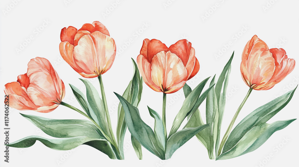 Fototapeta premium Elegant wedding invitation card background vector. Minimal hand painted watercolor botanical flowers texture template background. Design for wedding, vip cover, poster, rsvp moderncard.Valentine's Day