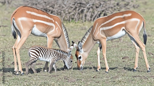 Blesbuck and plain zebras in Mlilwane wildlife sanctuary, Swaziland