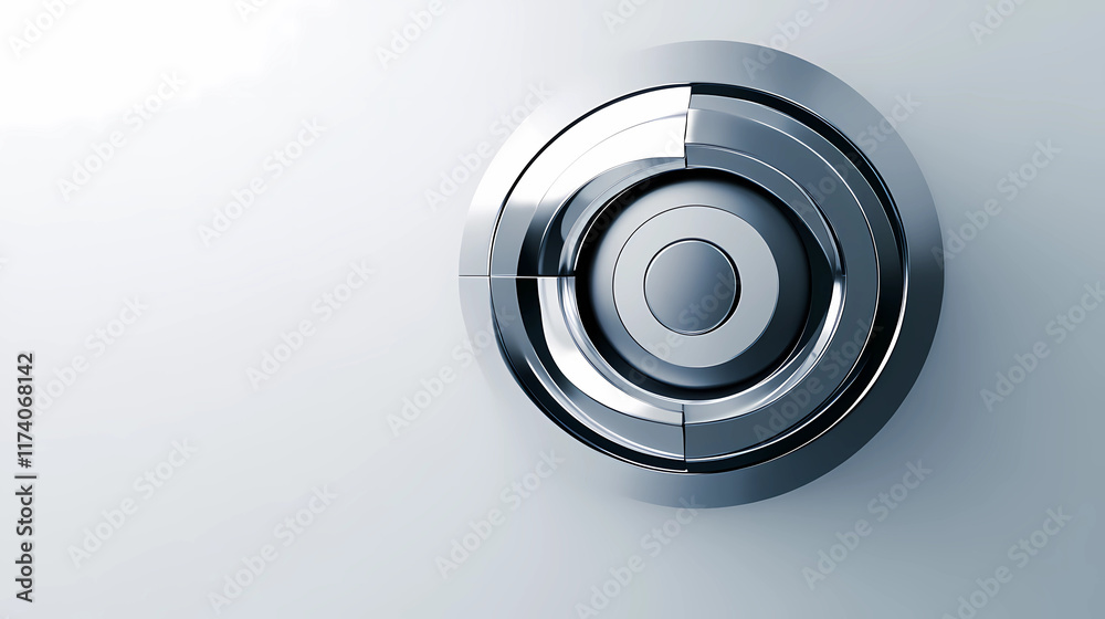 Advanced Smart Lock in High-Tech Silver Style on Clean White Advanced Smart Lock in High-Tech Silver Style on Clean White