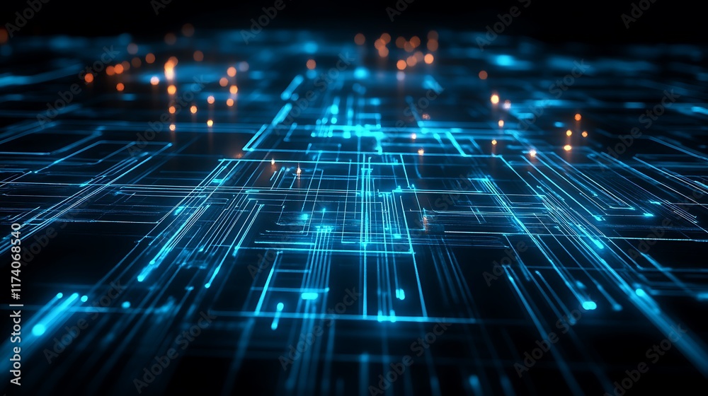 Fototapeta premium Abstract Digital Network Data Flow Lines
