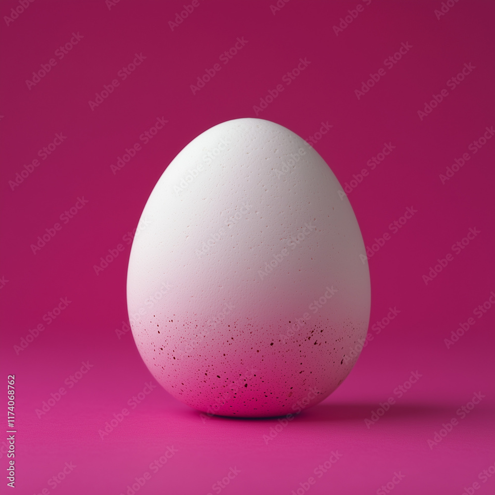 Fototapeta premium Soufflé Egg Centered on a Fuchsia Background with Maximum Impact