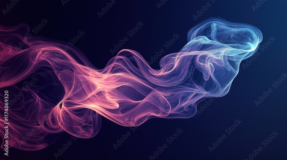 Fototapeta premium Intricate Vapor Trails in Ethereal 2D Flat Illustration