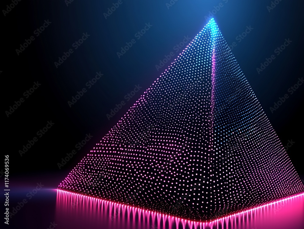 custom made wallpaper toronto digitalIlluminated Pyramid Structure Composed Of Glowing Dots