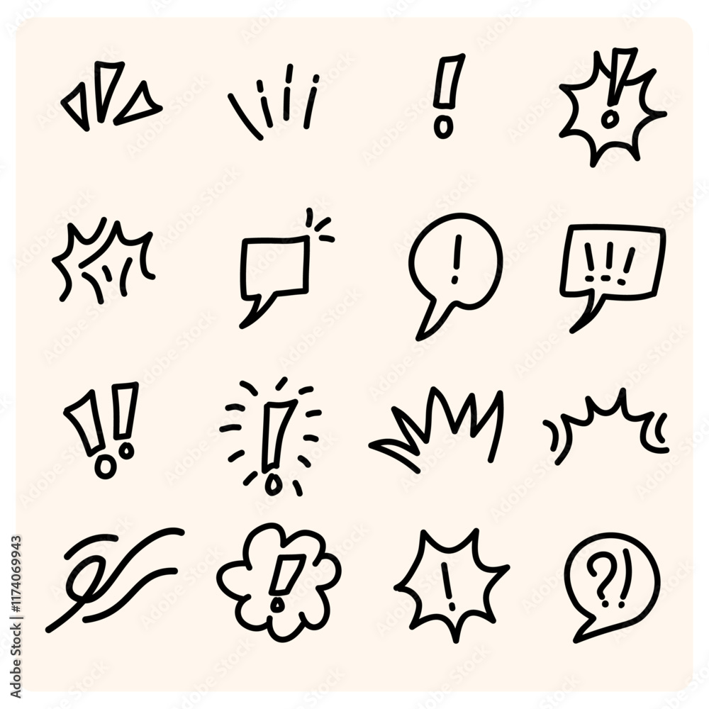 Simple doodle element hand drawing Simple doodle element hand drawing