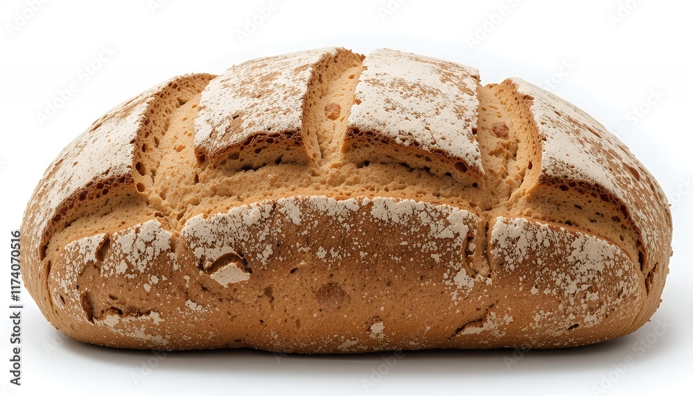 Golden Crusty Loaf of Bread Isolated on White Background: A Delicious and Rustic Bakery Treat, Perfect for Breakfast or a Hearty Meal Golden Crusty Loaf of Bread Isolated on White Background: A Delicious and Rustic Bakery Treat, Perfect for Breakfast or a Hearty Meal