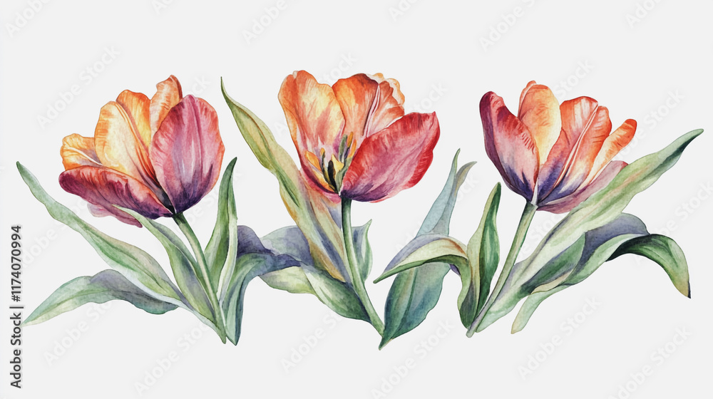 Fototapeta premium Elegant wedding invitation card background vector. Minimal hand painted watercolor botanical flowers texture template background. Design for wedding, vip cover, poster, rsvp moderncard.Valentine's Day