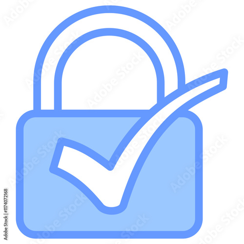 Authorization Icon Line Blue Style