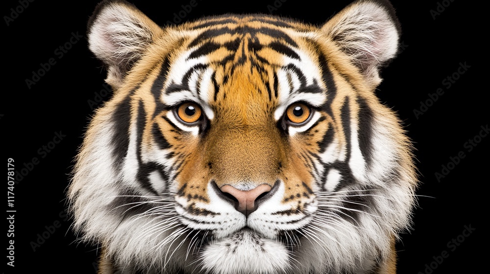 Naklejka premium Intense Close-Up: Tiger's Face with Fierce Eyes