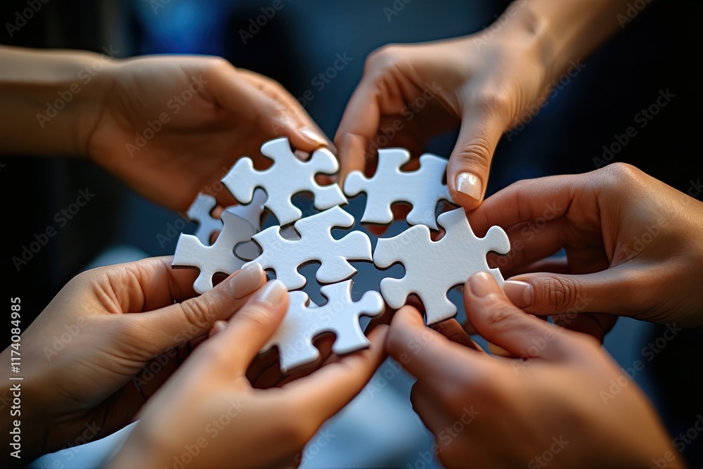 The concept of a puzzle, business teamwork, and group problem-solving, aimed at achieving goals, integration, and workflow success. Team building exercises and individual development in The concept of a puzzle, business teamwork, and group problem-solving, aimed at achieving goals, integration, and workflow success. Team building exercises and individual development in