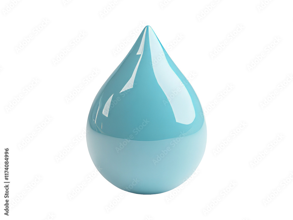 Glossy Clay Raindrop Icon on Transparent Background Showcase Glossy Clay Raindrop Icon on Transparent Background Showcase