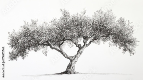 Wallpaper Mural A Detailed Pencil Sketch Of An Olive Tree Torontodigital.ca