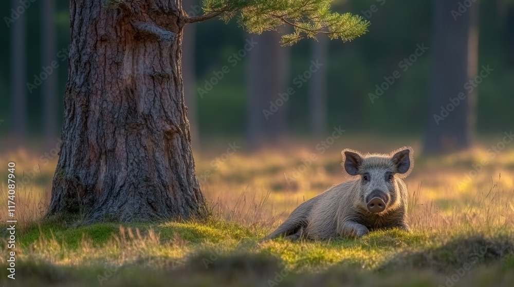 Fototapeta premium A powerful mammal stands tall in the wilderness