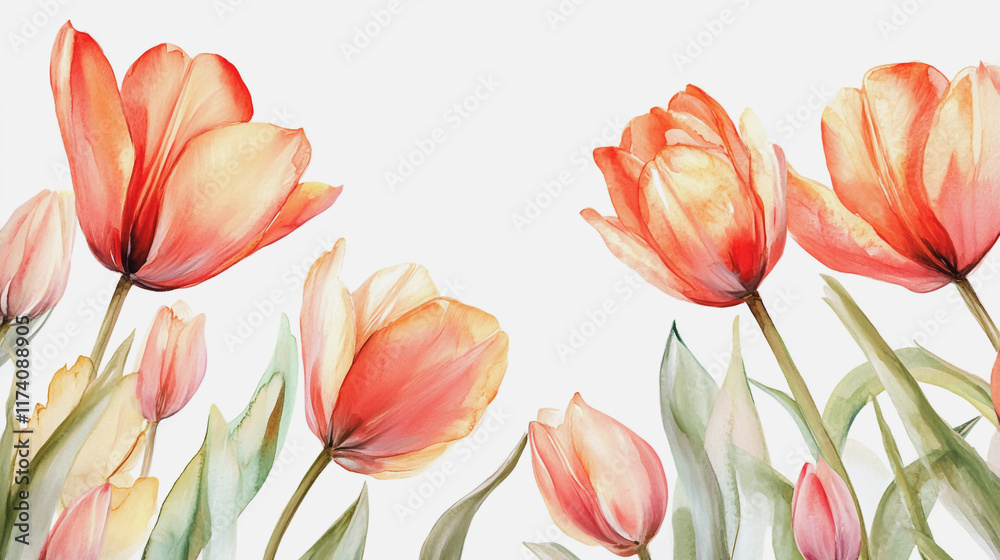 Fototapeta premium Elegant wedding invitation card background vector. Minimal hand painted watercolor botanical flowers texture template background. Design for wedding, vip cover, poster, rsvp moderncard.Valentine's Day