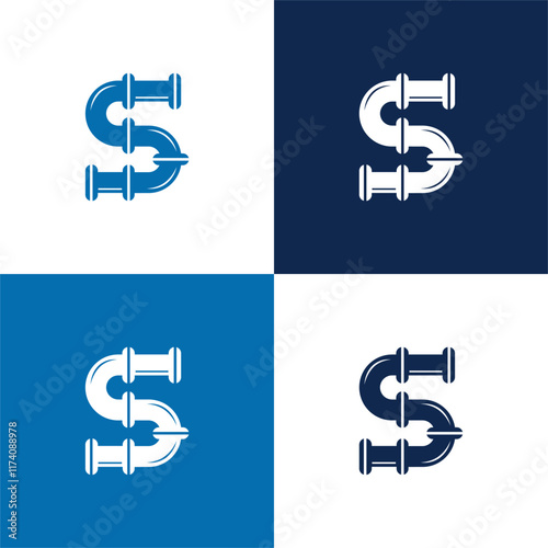 S letter pipe design logo
