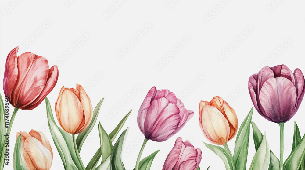 Fototapeta premium Elegant wedding invitation card background vector. Minimal hand painted watercolor botanical flowers texture template background. Design for wedding, vip cover, poster, rsvp moderncard.Valentine's Day