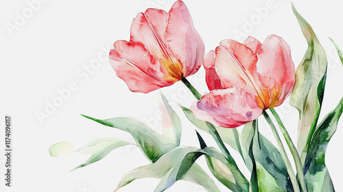 Elegant wedding invitation card background vector. Minimal hand painted watercolor botanical flowers texture template background. Design for wedding, vip cover, poster, rsvp moderncard.Valentine's Day