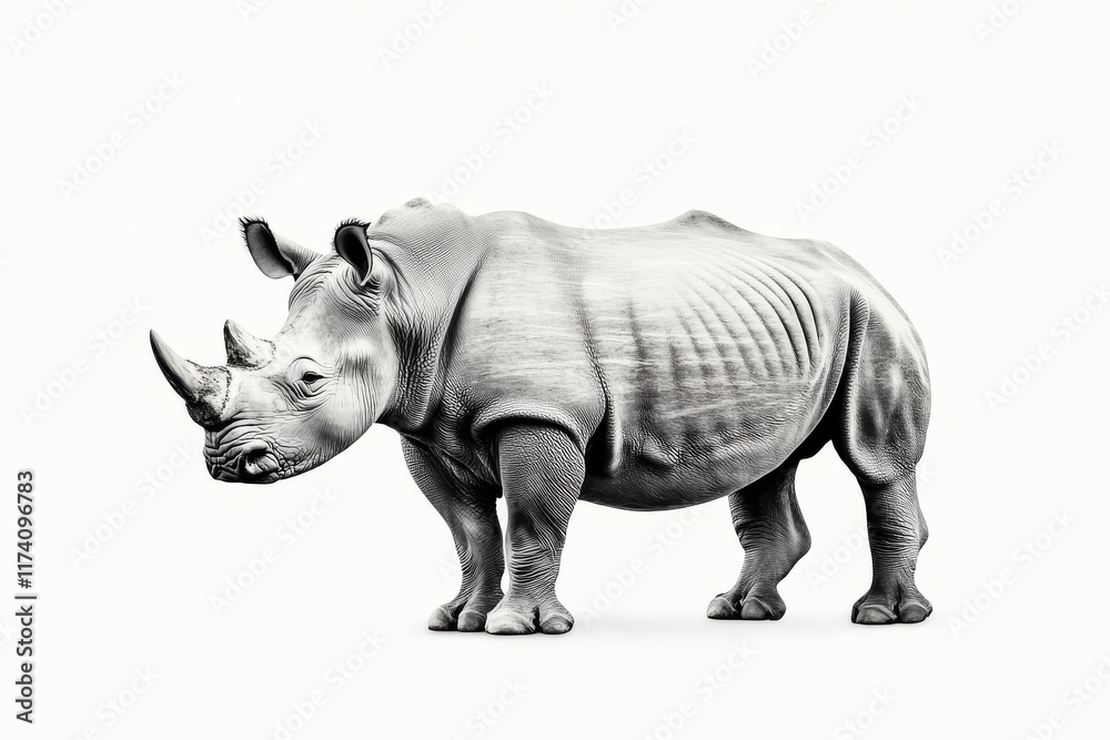 PNG file featuring an isolated white rhinoceros on a transparent background PNG file featuring an isolated white rhinoceros on a transparent background