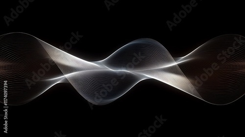 Abstract Waveform: Elegant Flowing Lines in Dark Background