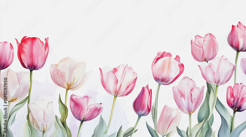 Fototapeta premium Elegant wedding invitation card background vector. Minimal hand painted watercolor botanical flowers texture template background. Design for wedding, vip cover, poster, rsvp moderncard.Valentine's Day