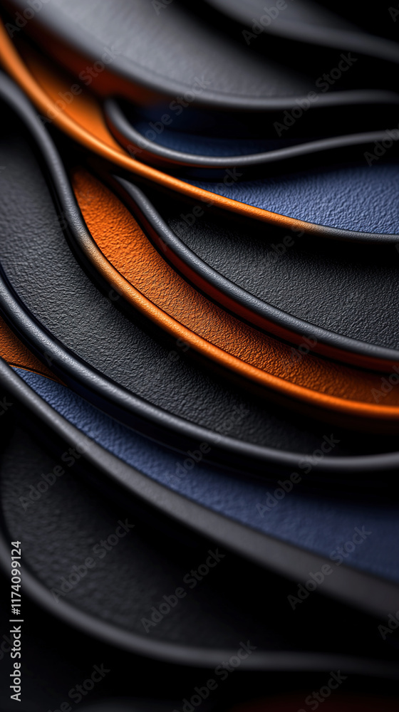 Fototapeta premium Abstract representation of sound echoes extending through space, with circular waves in hues of blue, purple, and red, fading over time, symbolizing the passage of time through sound 