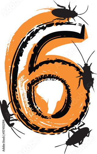 Number 6 filled with cockroaches and bugs.