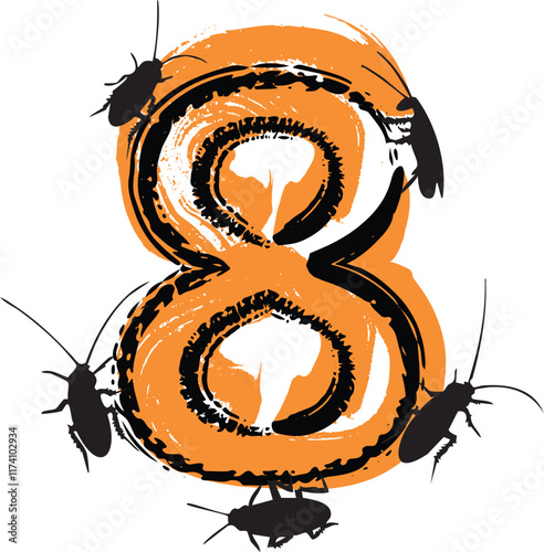 Number 8 filled with cockroaches and bugs.